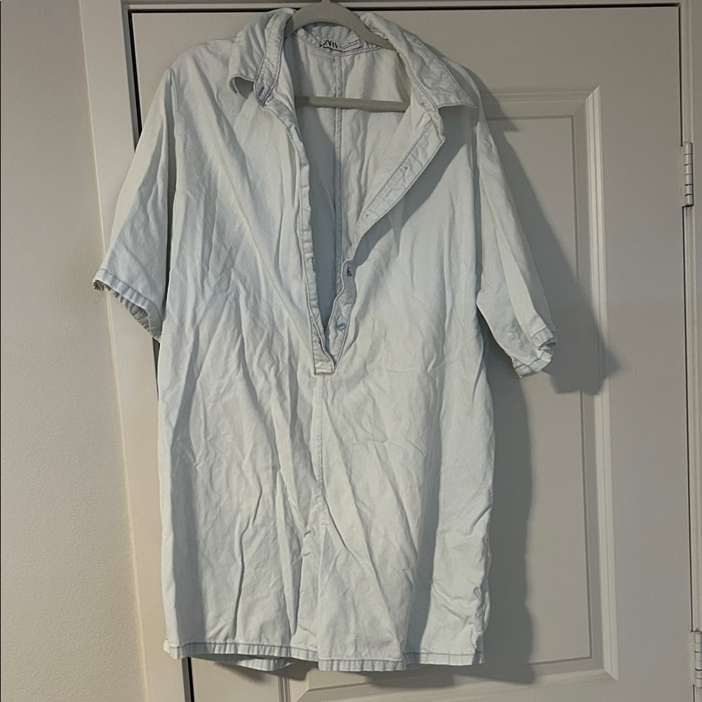 Light Blue Short Sleeve Romper